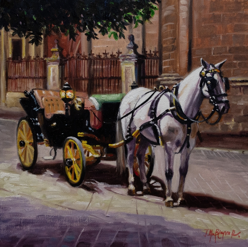 Carriage in Seville by artist Jose Blanco
